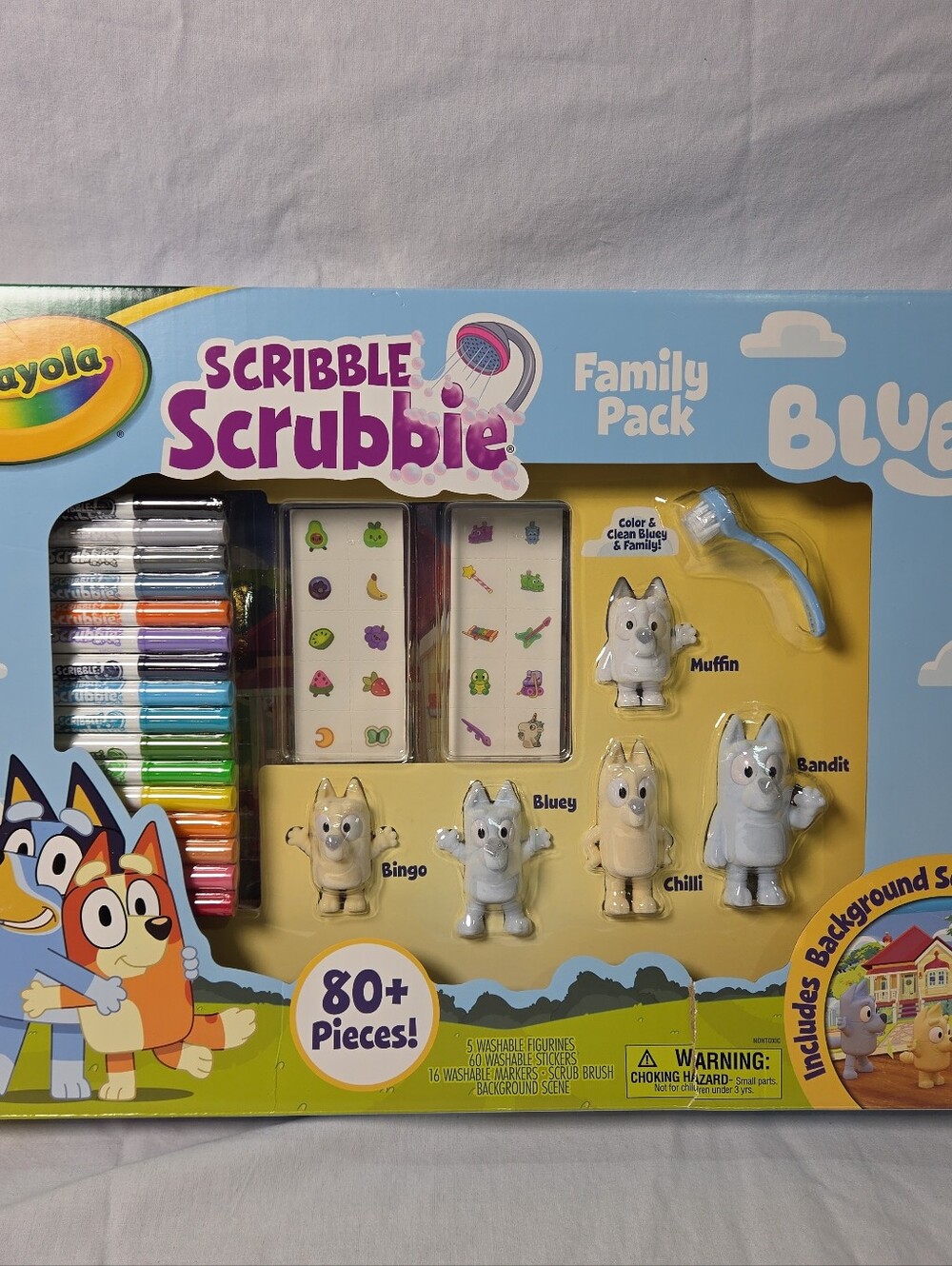 Crayola Scribble Scrubbie Bluey Drawing and Coloring Kit Family Pack 80 + Pieces
